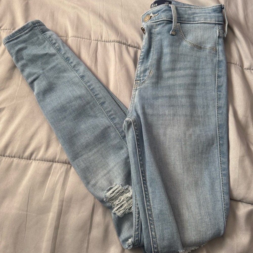 Hollister Light-Wash Ripped Skinny Jeans